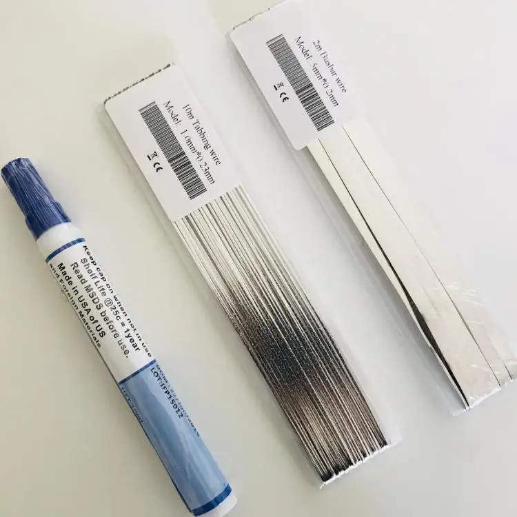 Célula solar Tabbing Wire, Bus Bar Copper Wire, Rosin Flux Pen Ribbion de solda, Fios elétricos para painel solar DIY