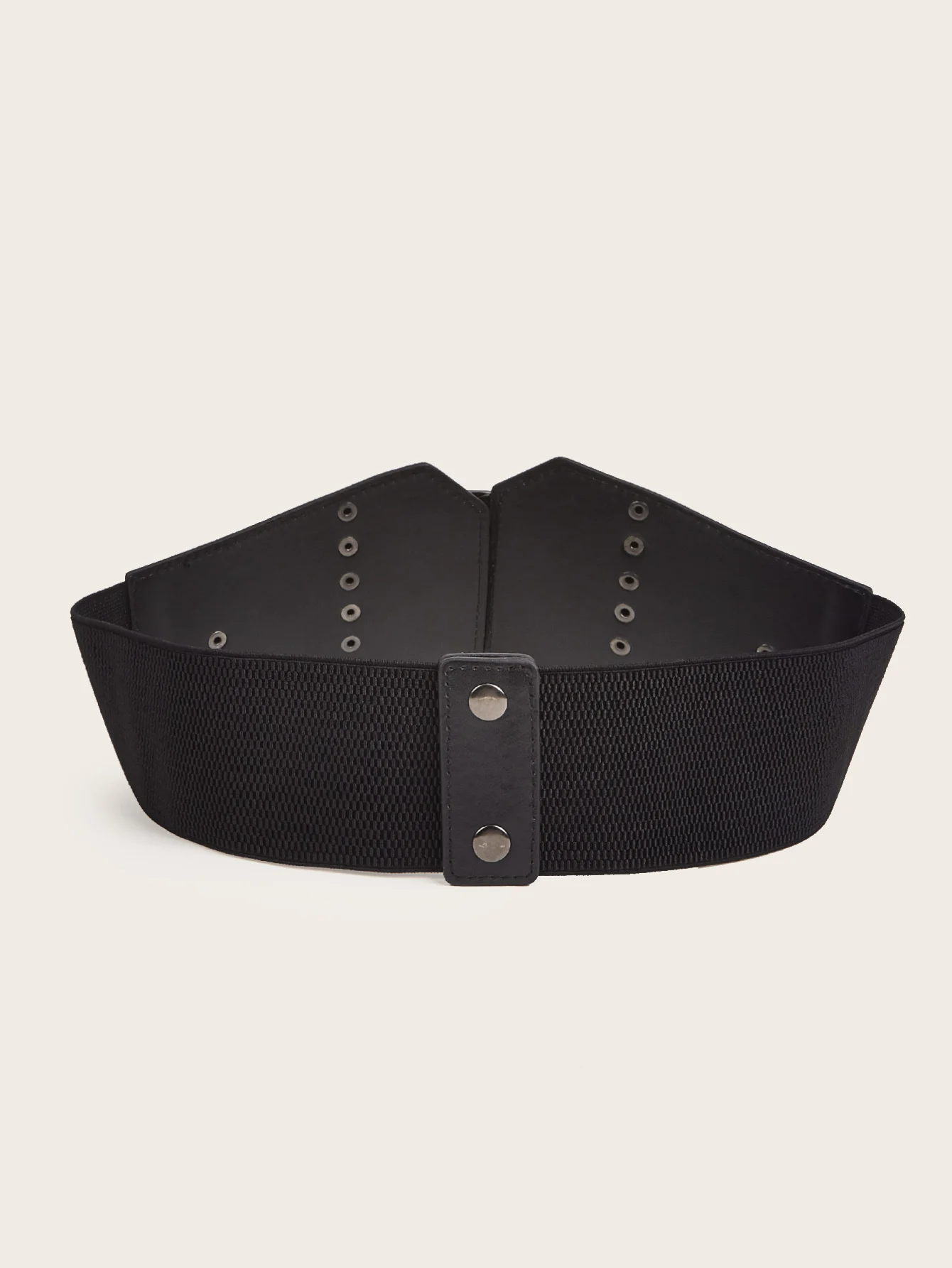 Luxury Brand Ladies Elastic Waist Black Wide Belt European And American Retro Metal Rivets With Dresses And Outer Wear Corsets