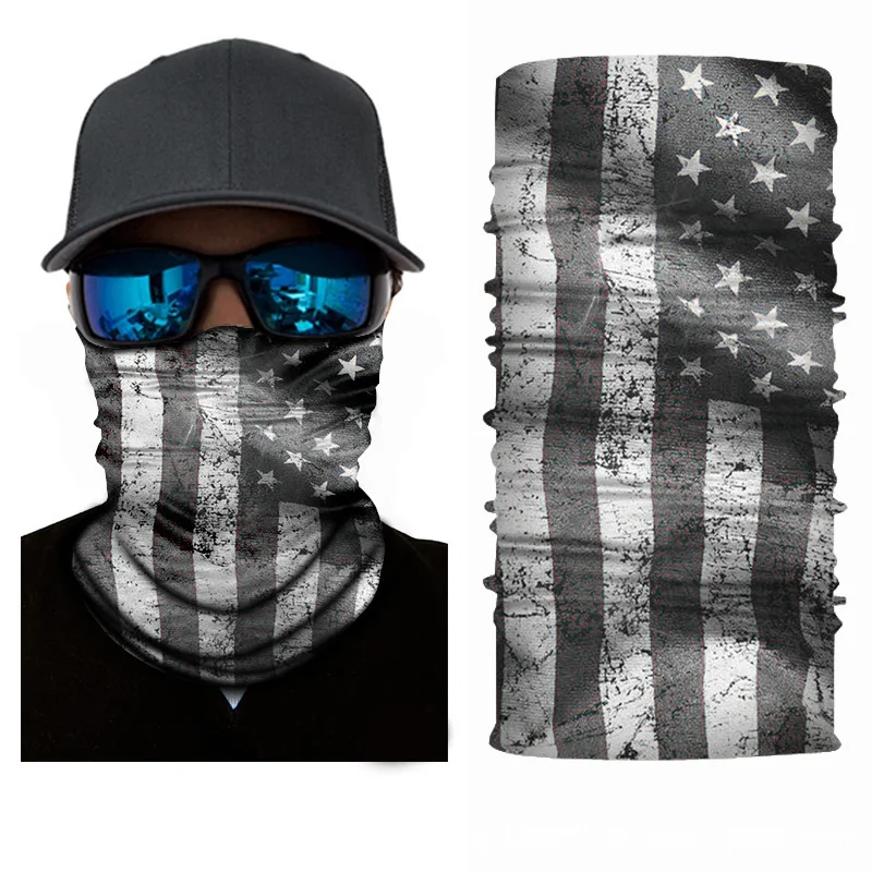 Schnelle Lieferung Fabrik Wholesale Multifunktionale Nach Druck Headwear Nahtlose Amerikanischen Flagge Bandana Top Gesicht Shiled