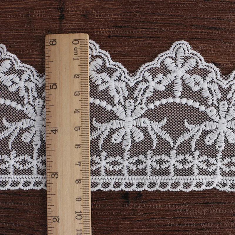 8.5cm Embroidered Lace Net Ribbons Fabric Trim Lace Fabric DIY Cuff Collar Sewing Handmade Craft Materials
