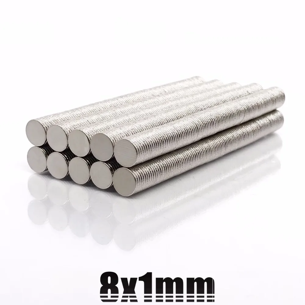 10/50/100/200/500 Pcs 8x1 Neodymium Magnet 8mm x 1mm N35 NdFeB Round Super Powerful Strong Permanent Magnetic imanes Disc 8x1