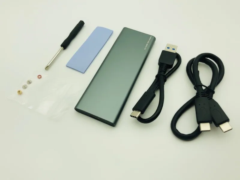 BTBcoin PCIE M.2 NVME SSD Enclosure M Key Type C USB3.1 2240/2280 SSD Case Full Aluminum 10Gbps External Box for Solid Disk