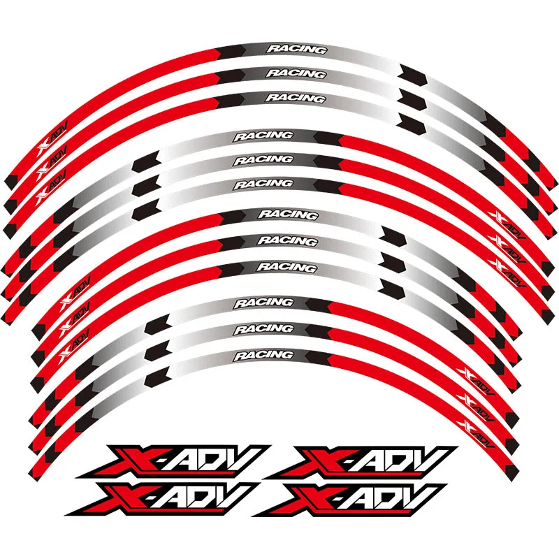 New high quality 12 Pcs Fit Motorcycle Wheel Sticker stripe Reflective  Rim For HONDA XADV 2017 2018