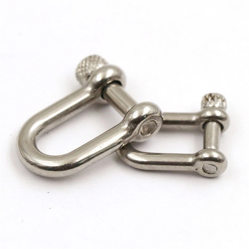 1 x Stainless Steel Carabiner D Bow Shackle Fob Key Ring Keychain Hook Screw Joint Connector Buckle 2 sizes available