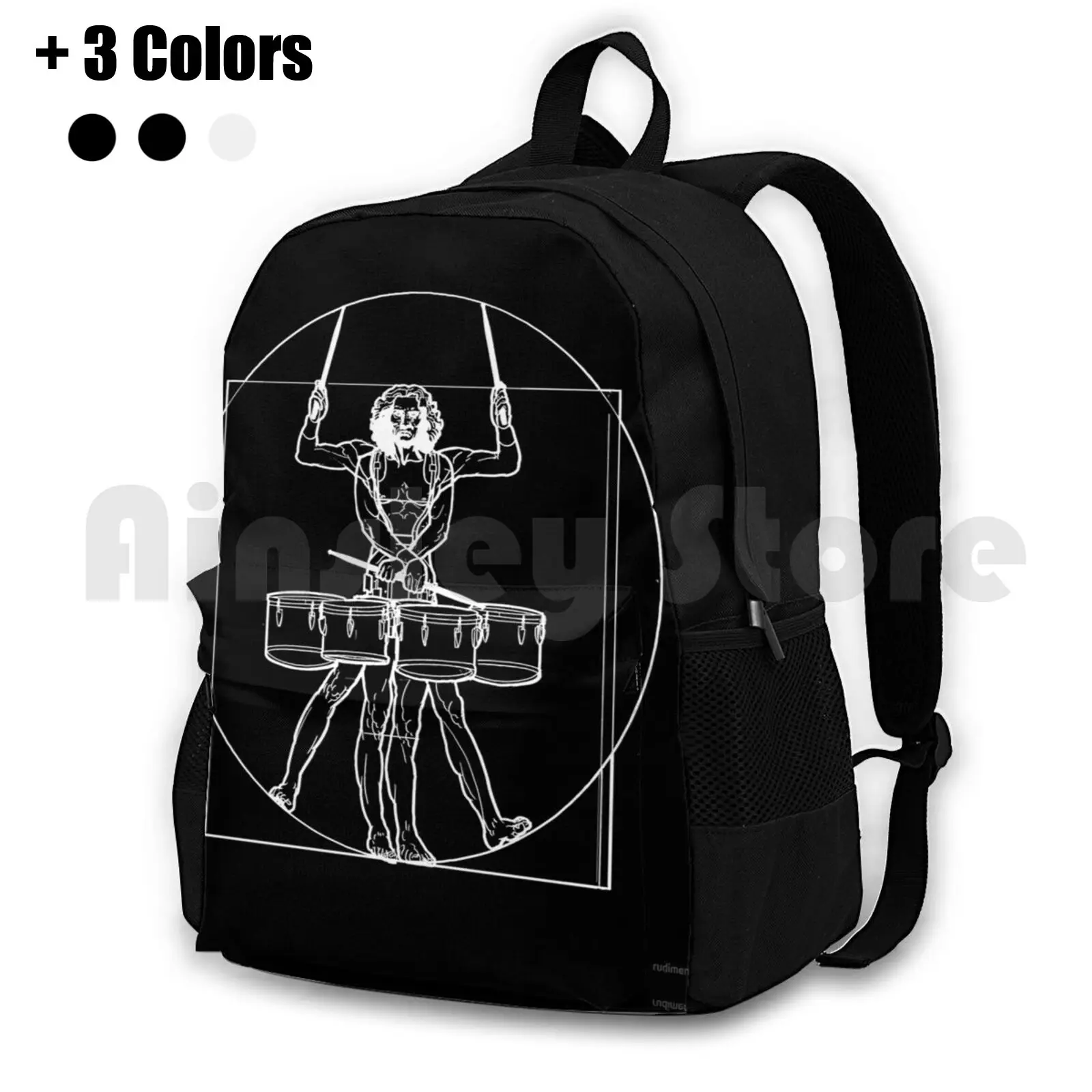 Vitruvian Tenor Drummer Outdoor Hiking Backpack Waterproof Camping Travel Vitruvian Tenor Drummer Vitruvian Man Vitruvian Tenor