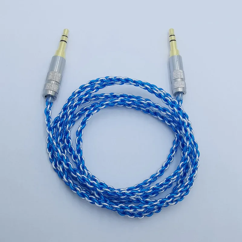 RY-A08 Silver plating Cable Cable 3.5 mm Jack Speaker Cable for J BL Headphones Car X iaomi i phone7 O neplus 5t AUX Cord
