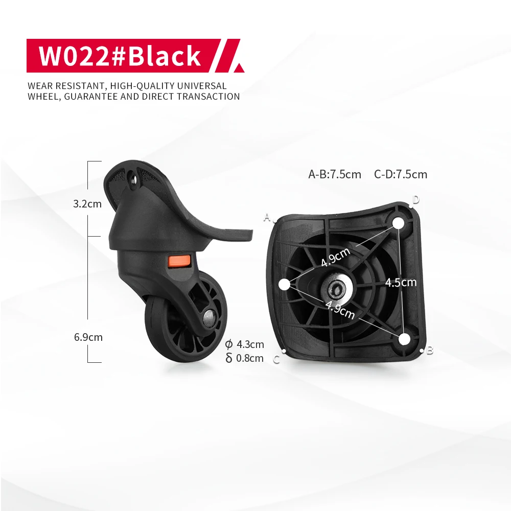 DILONG W022 Luggage wheel replacement trolley case accessories pulley universal wheels password suitcase wear-resistant rollers