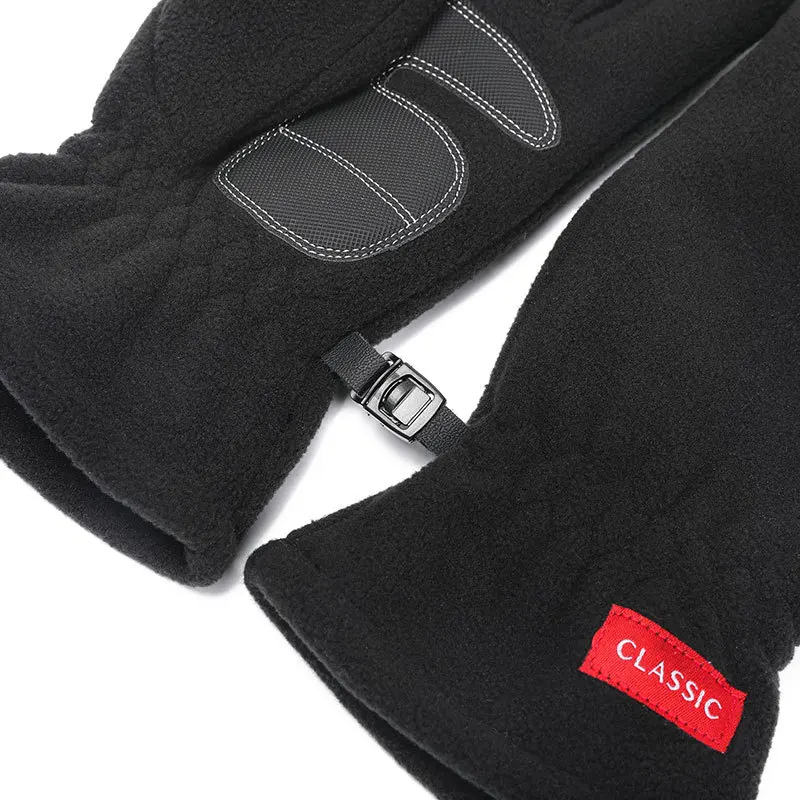 Men Women Winter Polar Fleece Silica Gel Non Slip Touch Screen Driving Mitten Plus Velvet Thick Warm Sport Cycling Glove F22