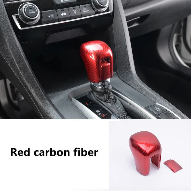 

Carbon Fiber Style Interior Gear Shift Knob Protector Cover Trim Sticker for Honda Civic 2016 2017 2018 2019 2020 2021 10th Gen