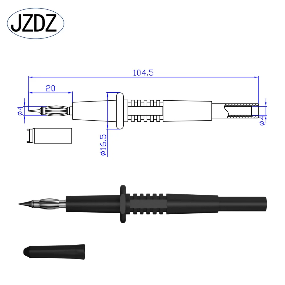 JZDZ 2pcs Test  Pen Pin Test Probe Tips Electrical Connector 4mm banana plug Multi-meter Needle Tools DIY J.30017