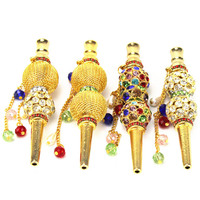 Metal Hookah Mouthpiece with Crystal Reusable Mouth Tips Narguile Chicha Cachimbas Water Pipe Crystal Hookah Shisha Mouthpieces