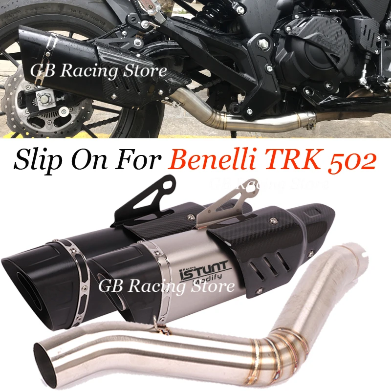 TRK502 marmitta Laser per moto a tubo centrale di scarico completo per moto per marmitta Benelli in fibra di carbonio per Benelli TRK 502