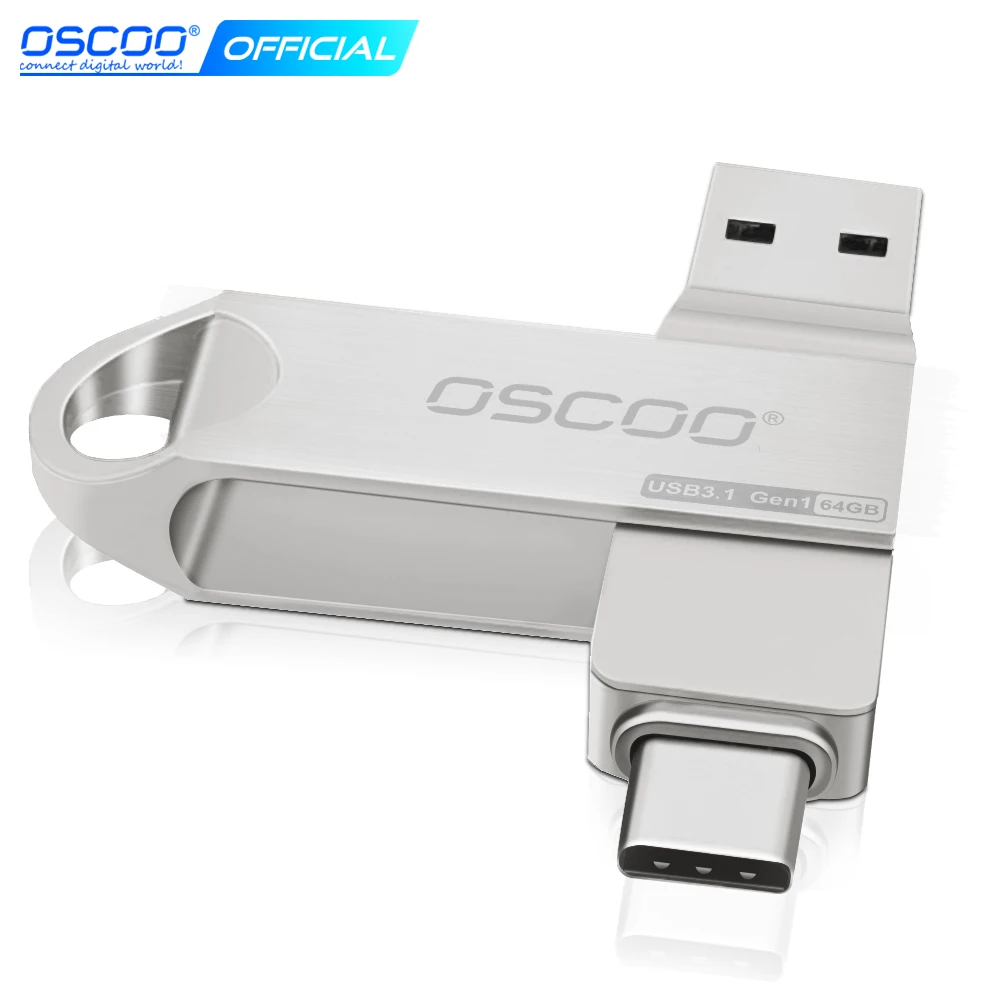 OSCOO Metal USB Flash Drive USB3.0 64GB 32GB Flash Memory Stick Pen drive USB Stick Waterproof Metal Memoria Cel USsb