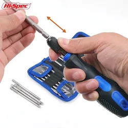 Hi-spec 1/4 Magnetic Screwdriver Bit kit Magnetic Hex T10-T30 PH1-PH3 PZ1-PZ3 Multi Screw Driver Set With Soft Molded Bit Holder