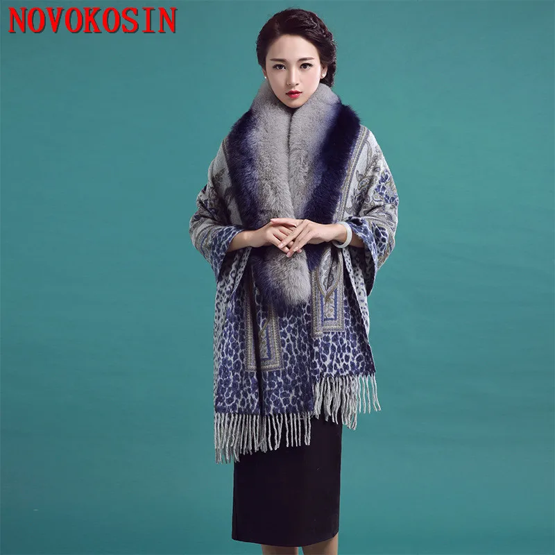 

SC382 2019 осенне-зимний плащ Европейский Американский модный натуральный Лисий меховой для шеи шаль шерсть кашемировый кардиган теплая кисточка прямоугольная обертка