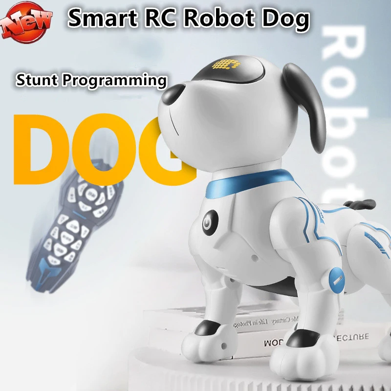 Programowanie Stunt inteligentny Robot pies 2.4G 40min dotykowy czujnik zabawki do wczesnej edukacji głos taniec muzyka Handstand Bionic Robot Dog