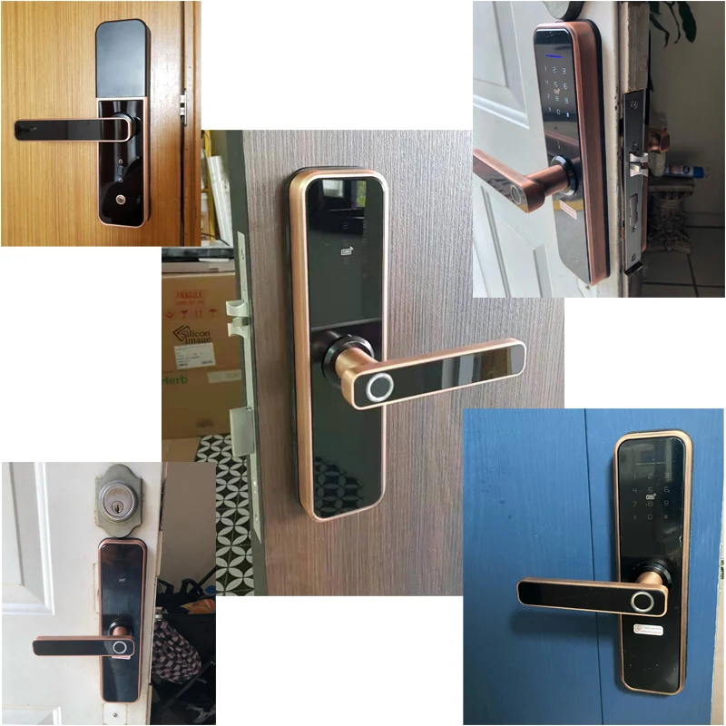 RAYKUBE Biometric Fingerprint Lock Door Lock Black X5 TT Lock APP Password IC Card Keyless Unlock Lock Smart Home Hotel