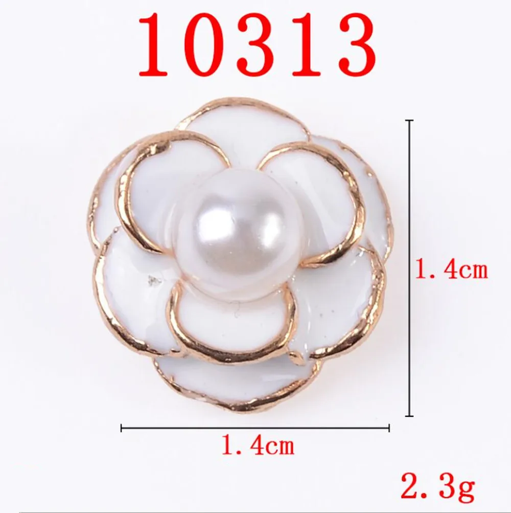 Camellia Flower Buttons Vintage Gold Jewelry Accessories 10pcs Grid Geometric Flatback Button Embellishments Wedding Decoration