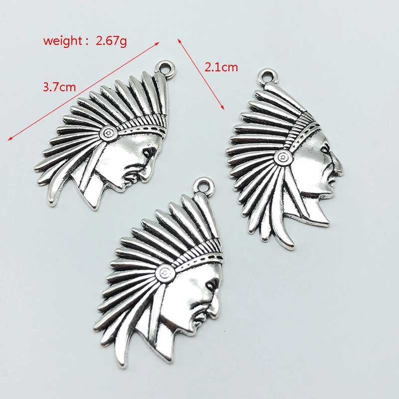 charm Egyptian queen cleopatra Pharaoh Indian Chief Head portrait Pendant for jewelry making DIY handmade necklace accessories