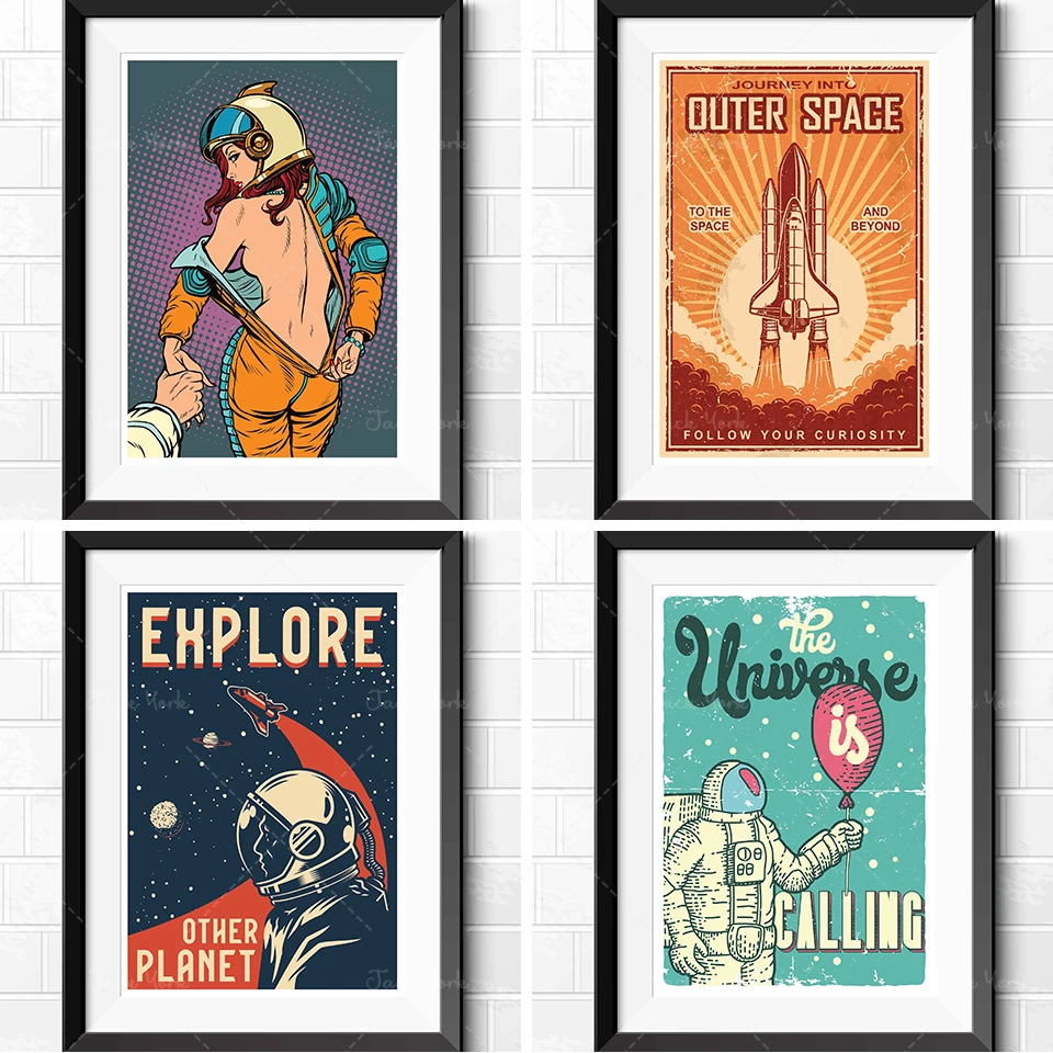 Superb Retro  Art Poster Prints Unframed Science Fiction Wall Art