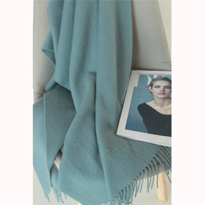 Luna&Dolphin Desinger Brand Women Wool Scarf 200x70cm Brown White Winter Pashmina Tassel Big Shawl Wrap Thicken Blanket Scarf