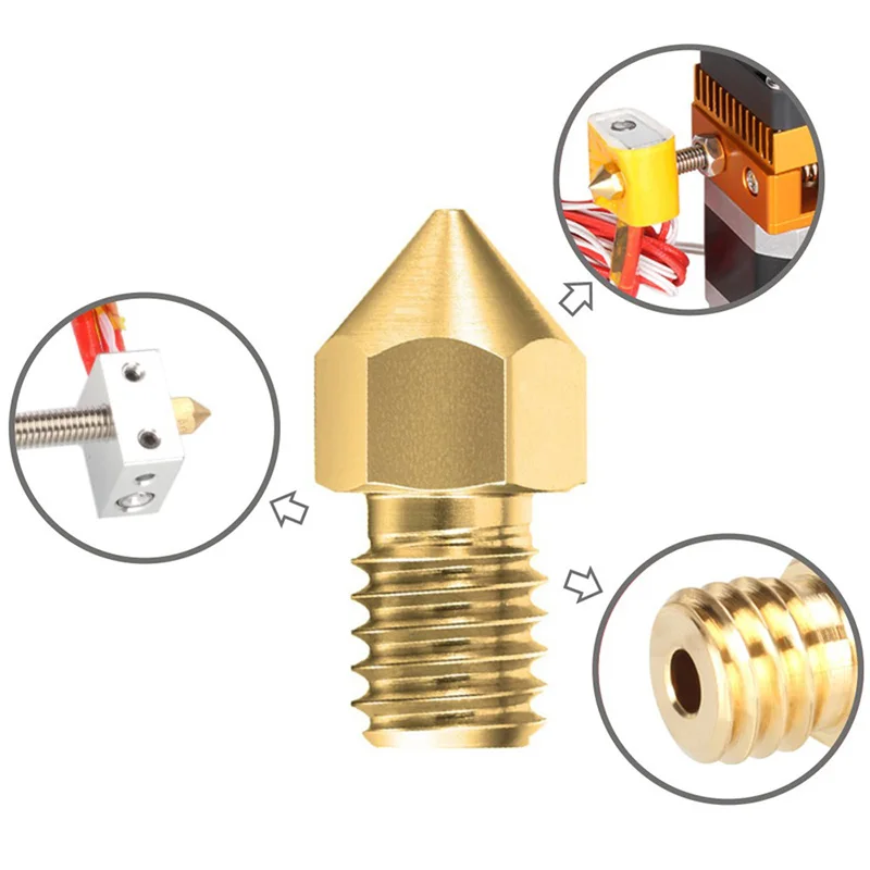 クリーンキット-2ノズル0.4mm,1セットあたり6個,m6 30mm,チューブ付き,真ちゅう製ハウジング0.4mm,針なし,3Dプリンターパーツ