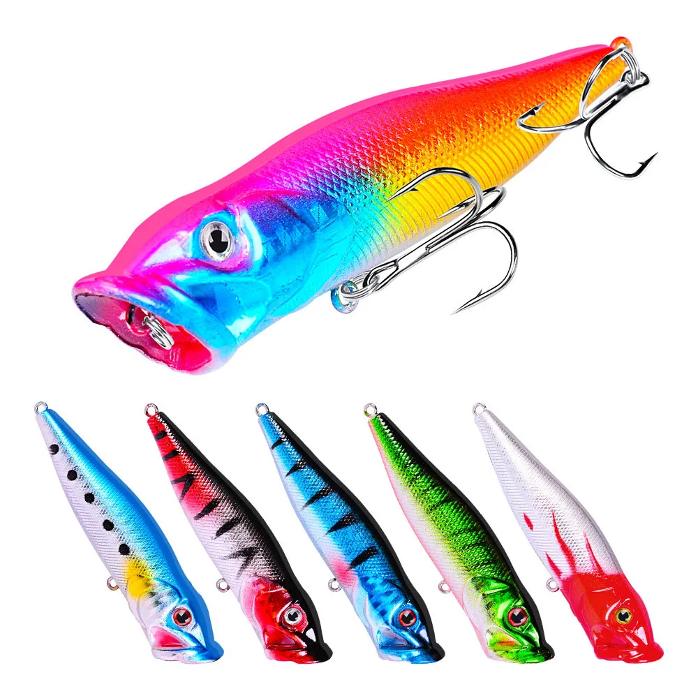 FLYSAND-señuelo Popper Topwater, 93mm, 12,5g, cebo duro de pesca, Wobblers artificiales, aparejos de pesca de plástico