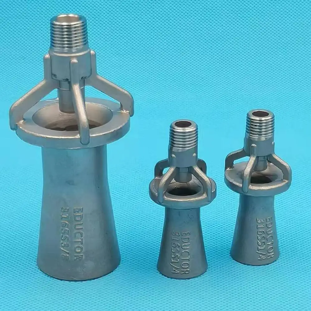 

1-1/2" 1" 3/4" 1/2" 3/8" 1/4" BSPT Tank liquid eductor mixed nozzle, 316SS venturi edutors, electrophoresis tank stirring nozzle, Mixing flow eductor venturi spray nozzle