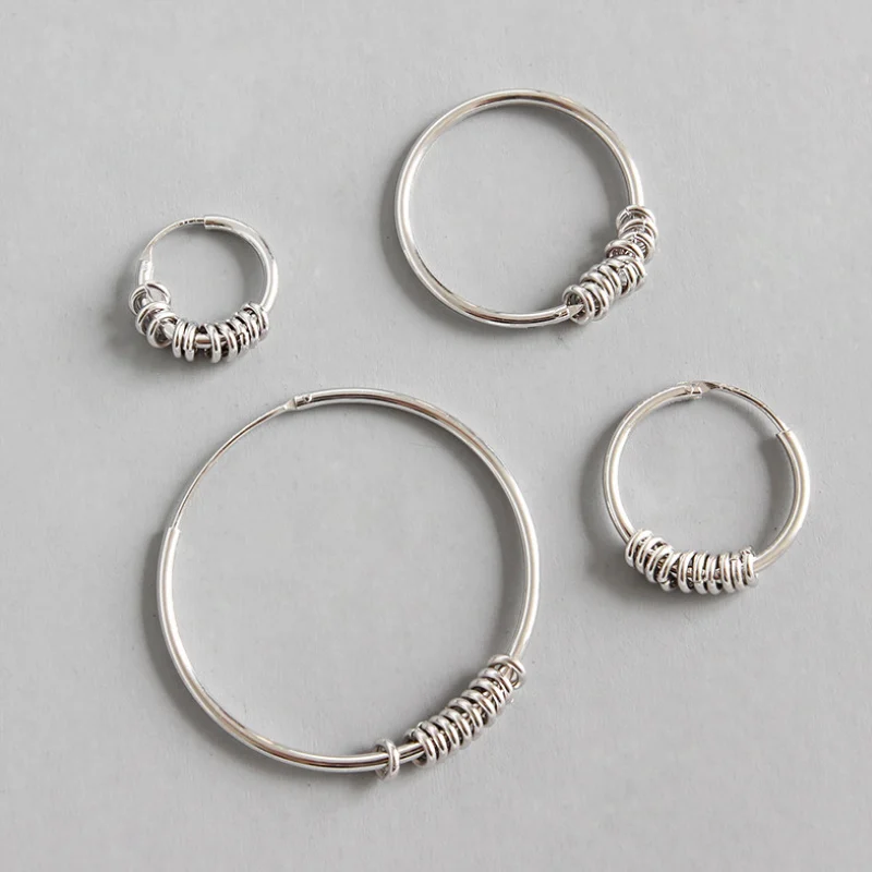 F.I.N.S Simple Fashion Statement Earrings Small Big Hoop Earrings For Women 925 Sterling Silver Circles Earings Fashion Jewelry