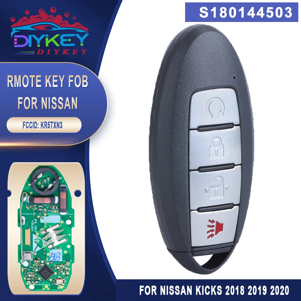 

DIYKEY S180144503 Keyless-Go Smart Remote Key FSK 434MHz PCF7953M / HITAG AES / 4A for Nissan Kicks 2018 2019 2020 KR5TXN3