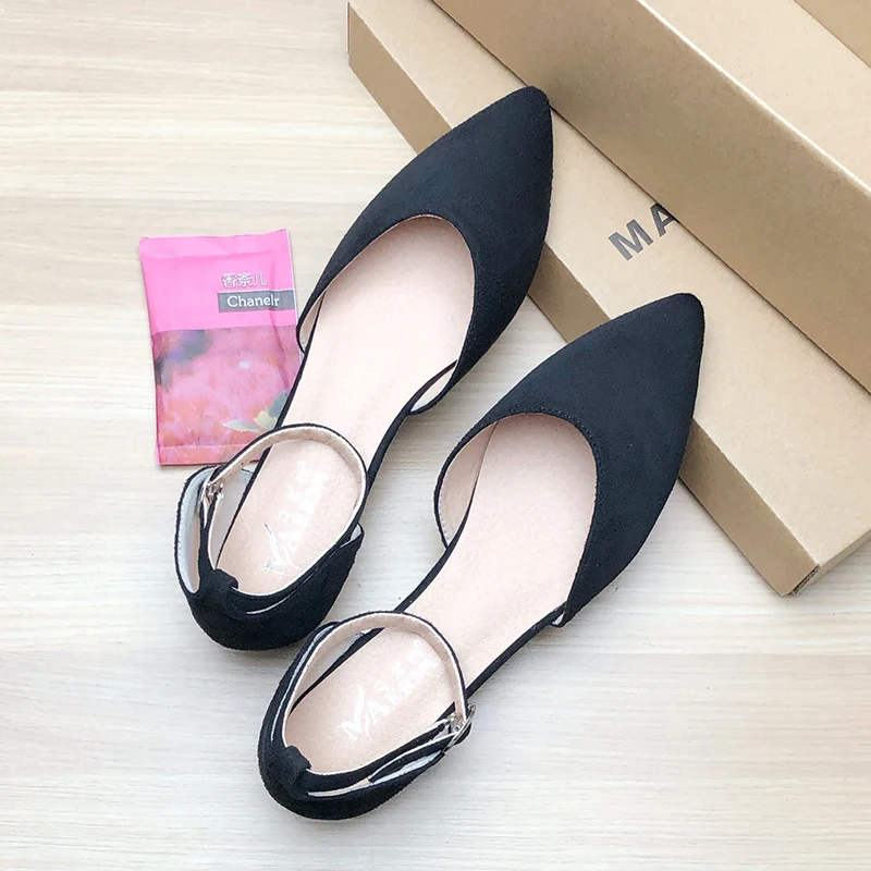 Women Flats Black Flats for Women Dressy Comfort Size 33 34 42 43 Solid Color Daily Shoes Flat Heel Summer Sandals Simple Basic