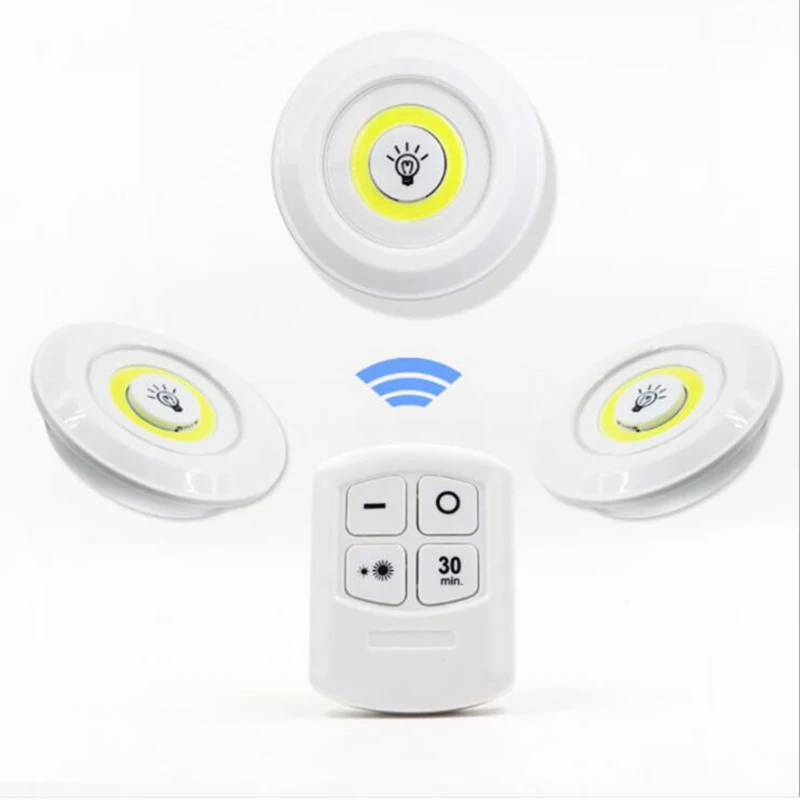 Imagem -03 - Lâmpada Noturna com Controle Remoto Luminária Cob Super Brilhante de 3w para Armários Quartos Guarda-roupas e Cozinha