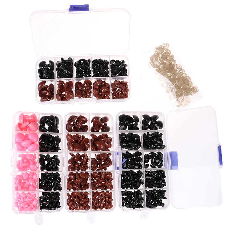 130 Stks/doos Mini Plastic Veiligheid Neuzen Driehoek Voor Teddybeer Knuffels Speelgoed Amigurumis Poppen Accessoires