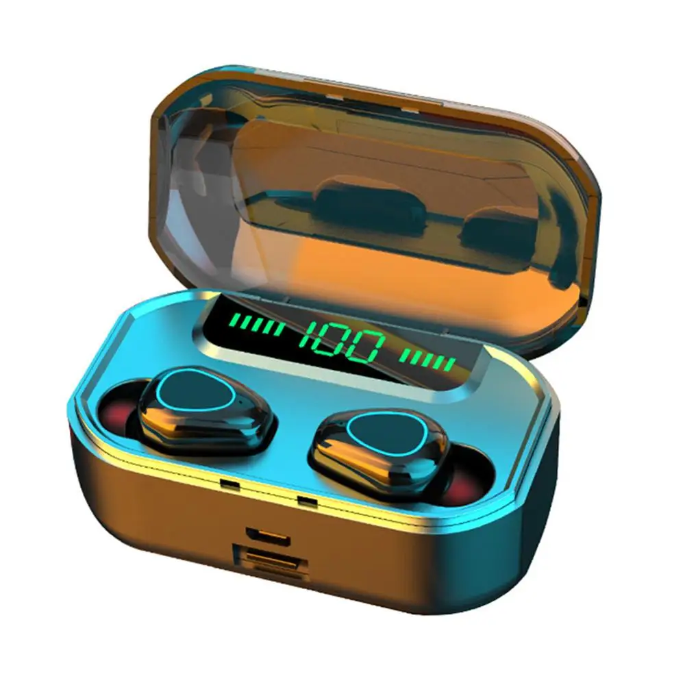 Newest Earphones LED Power Display Wireless In-Ear Headset with Charging Case For Calling Business Workout