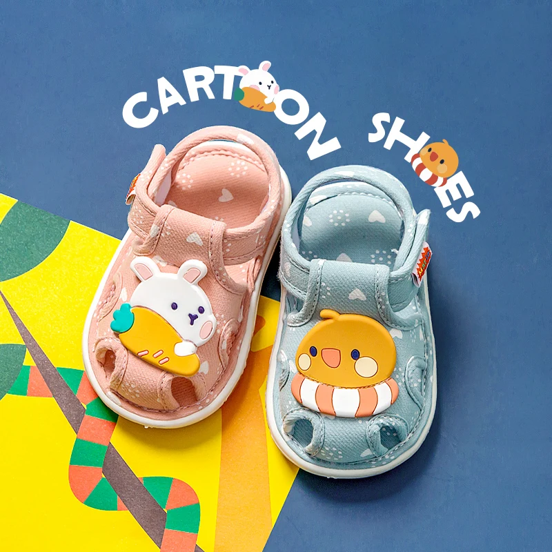 2023 baby shoes with sound cute bibi toddler shoes for kids cartoons boys sandals for girls bunny infantil slippers