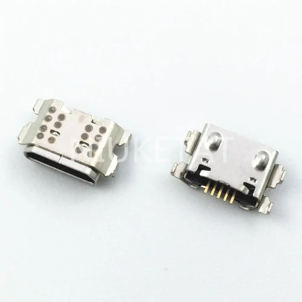 50pcs Micro USB 5Pin Jack Connector socket Data charging port tail plug For Samsung Galaxy A01 A015 A015F/DS Redmi 9A Mini USB