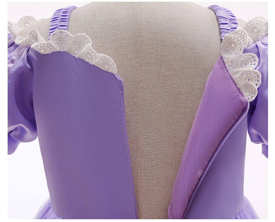 Mädchen Cosplay Prinzessin Aurora Rapunzel verkleiden Kinder Weihnachten Halloween Tüll Kostüm für Kinder Mädchen Geburtstag – Detail 9
