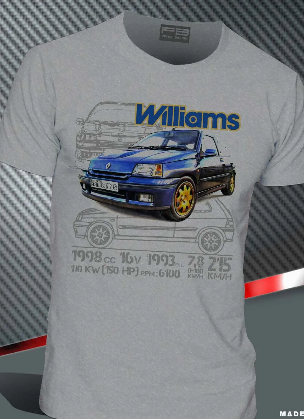 T-Shirt renoult Clio Williams 2.0 16V Maxi Rally Legend Montecarlo 2020 Hot Sale Men\'Short Sleeve O-Neck Summer Print T Shirt