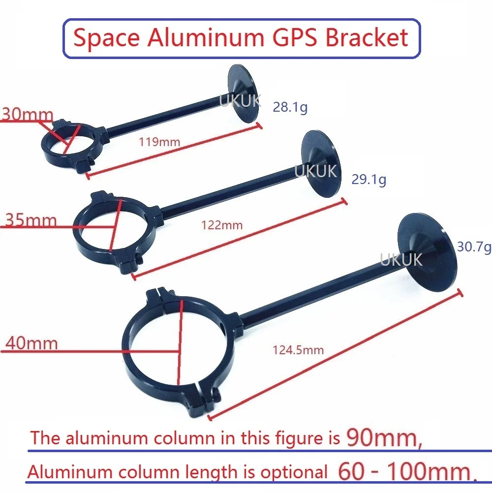 RC Drone GPS Bracket Holder Mount Suitable for 30mm/35mm/40mm Tube Black  Agriculture Plant UAV