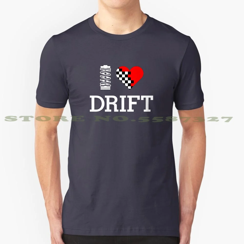 I Love Drift ( 2 ) 100% Pure Cotton T-Shirt Love Drifting Driver Race Racing Flag Initial Hachiroku Ae86 Gt86 Corolla Silvia