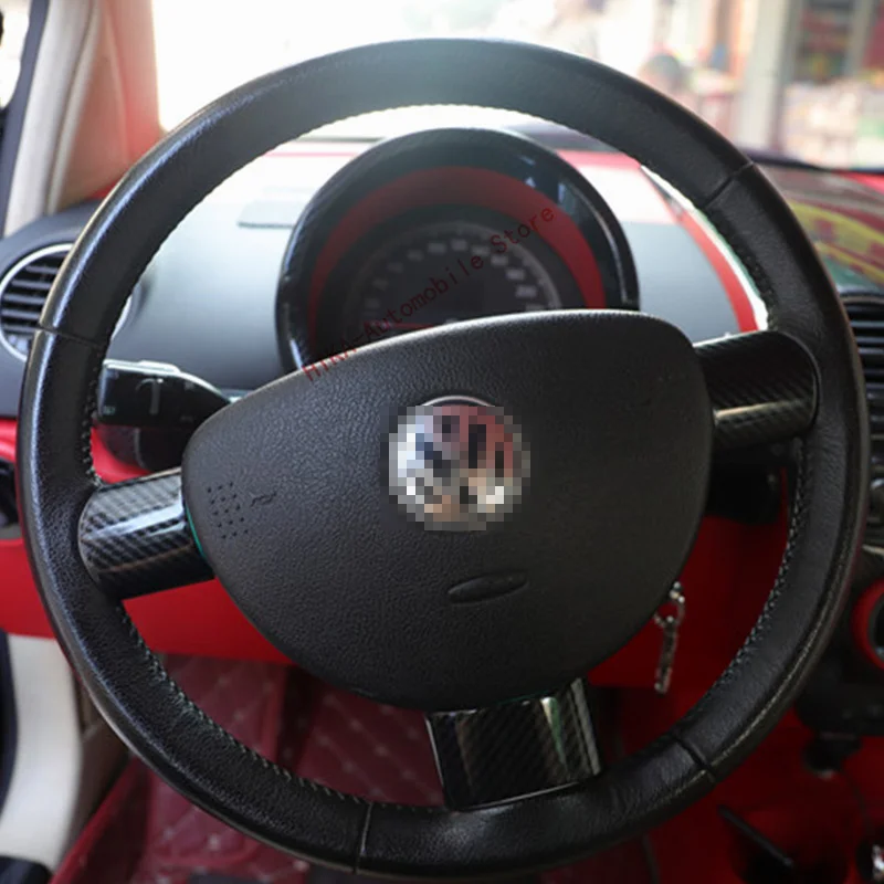 Für volkswagen VW käfer 2003-2010 schwarz carbon fiber Innen lenkrad molding trim abdeckung 2004 2005 2006 2007 2008 2009 – Detail 4