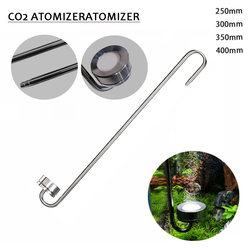 Aquarium CO2 diffuser stainless steel atomizer, ceramic disc CO2 atomizer for CO2 regulator generator, growth of aquatic plants