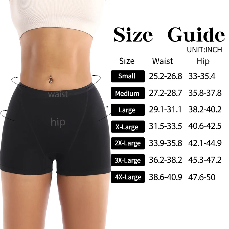 Women Period Panties Heavy Flow Absorbency Boy Shorts Underwear 4-Layer Leak Proof Cotton Physiological Menstrual Boxer Briefs