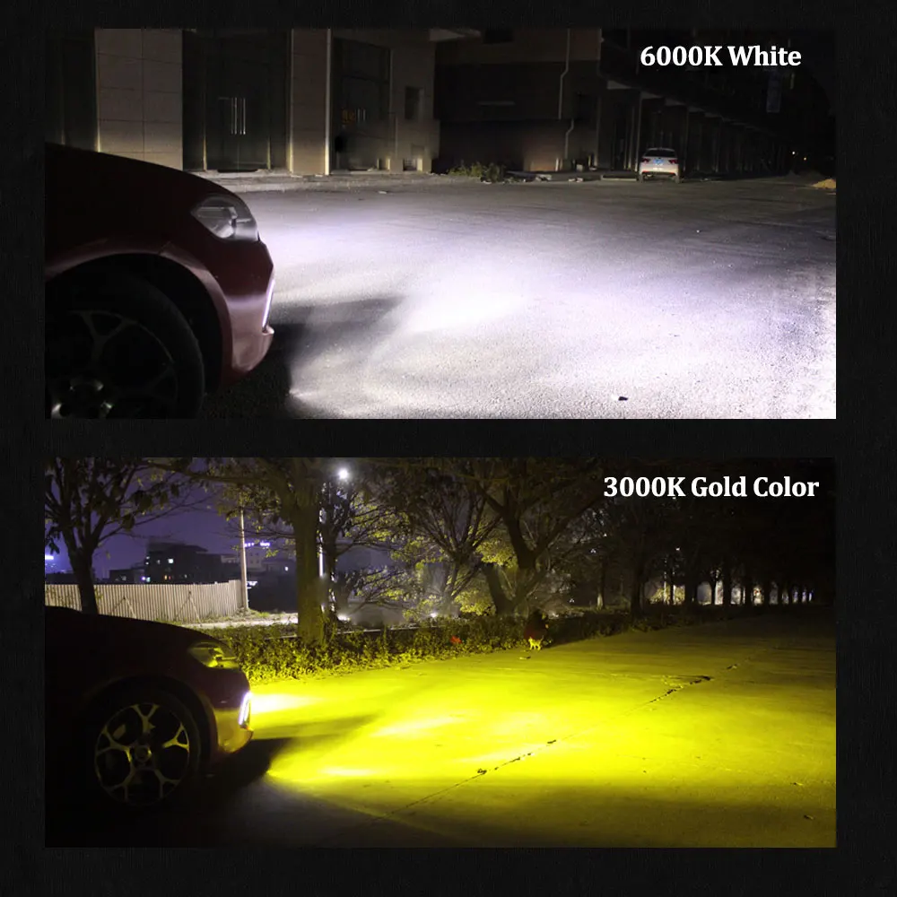 (2) No Error Canbus P13W SH23W PSX26W LED Bulbs for Car Led DRL Fog Driving Lights Lamp Light 6000k White / 3000k Golden Yellow