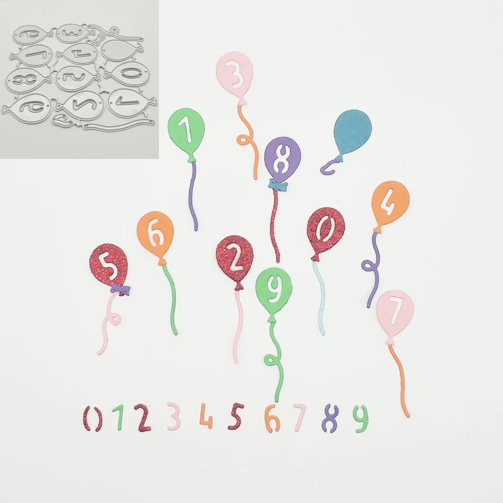 

New Balloon Arabic numerals Metal cutting Die scrapbook Decoration embossed Photo album Decoration Card making DIY Handicrafts