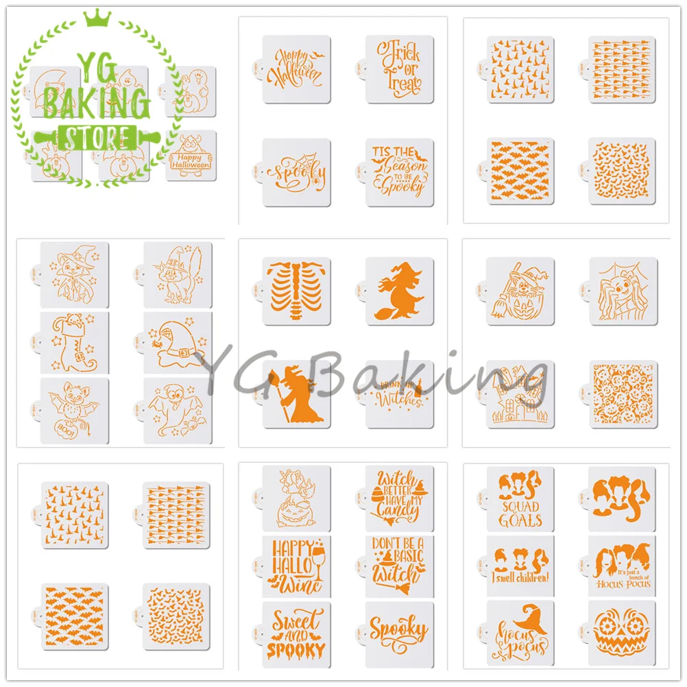 Dorica Various Halloween Ghost/Bat/Witch/Skull/Pumpkin Biscuit Cake Mold Cookie Cake Stencils Kitchen Tools Bakeware