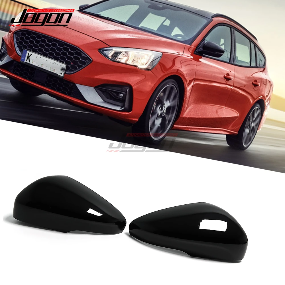 

2pcs Black Replace Side Wing Mirror Cover Trim For Ford Focus MK4 MK IV C519 2019 2020 2021 Rearview Caps Accessories