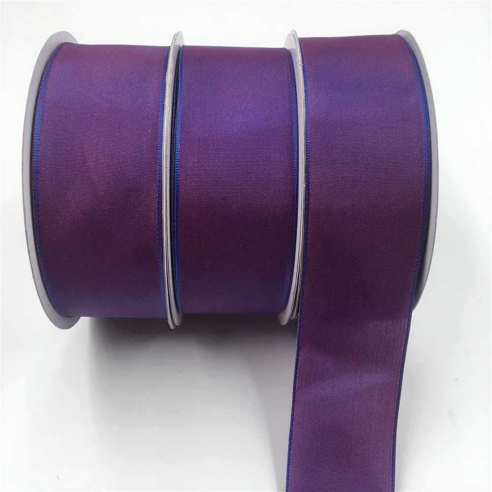 

38MM Wired Edge Two Tone Purple Taffeta Ribbon for Birthday Decoration Chirstmas Gift DIY Wrapping 25yards 1-1/2" N10631