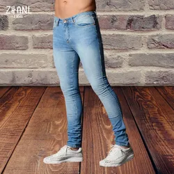 Pantalones vaqueros elásticos de alta calidad para hombre, Jeans ajustados de Color sólido para correr, pantalones casuales de Hip Hop, Otoño e Invierno