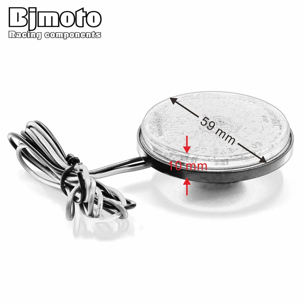 BJMOTO Car Motorcycle 24SMD LED Tail Brake Turn Signal Light Lamp Round Reflector Motobike LED Lights Red White Yellow Light 12V